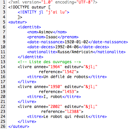 exemple de programme xml